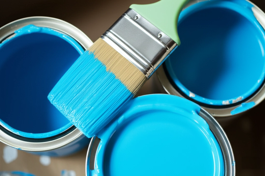 Painting blue Getting ready to paint a room blue