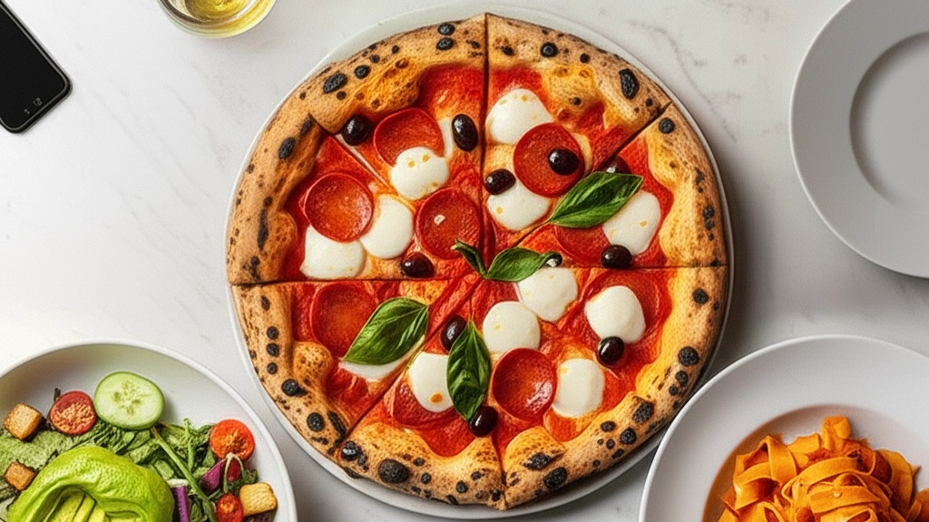 pizza on a table